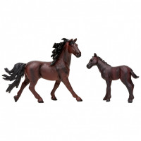 Фигурки животных серии "Мир лошадей": Фризская лошадь и жеребенок (набор из 2 фигурок и ограждение-загон)