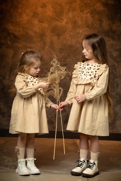 Платье для девочки Шарлотта  NÖLEBIRD бежевый 