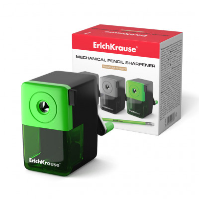 Точилка механическая ErichKrause® с контейнером, цвет корпуса ассорти (в коро...