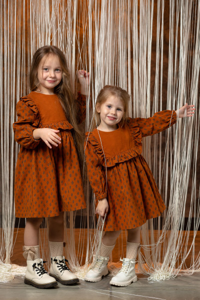 Платье для девочки Шарлотта  NÖLEBIRD терракотовый