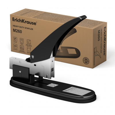 Степлер мощный №23 ErichKrause® до 210 листов, черный (в коробке по 1 шт.)