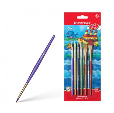 Кисти ArtBerry® для творчества, синтетика, 6 штук