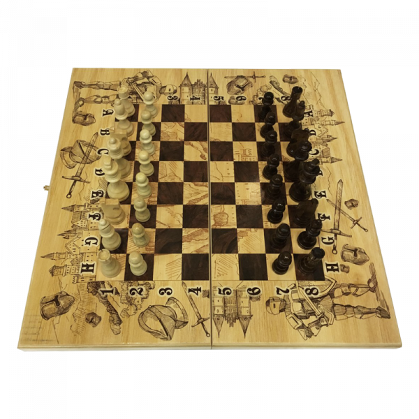 Набор игр шахматы нарды, шашки с доской Рыцари