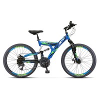 Детский велосипед гибрид Stels Focus 24" MD 18 sp V010 синий/чёрный (LU098194)