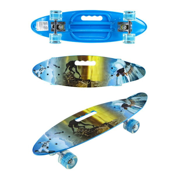 Скейт детский Navigator пластик, световые колеса PU 60х45мм, ручка для переноски, 60х17х12см Т17038