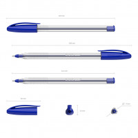 Ручка шариковая ErichKrause® U-108 Classic Stick 1.0, Ultra Glide Technology, цвет чернил синий (в коробке по 12 шт.)