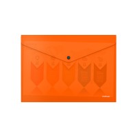 Папка-конверт на кнопке пластиковая ErichKrause® Glossy Neon, полупрозрачная, A4, ассорти (в пакете по 12 шт.)