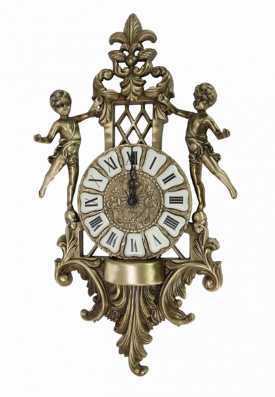 Часы настенные, бронза, размер 55х30х6 см, Италия