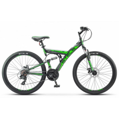 Велосипед гибрид Stels Focus 26" MD 21 sp V010 чёрный/зелёный (LU088523)