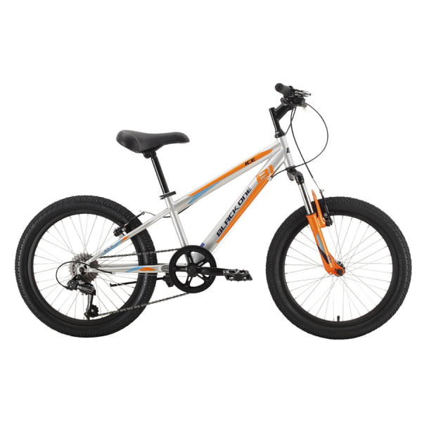 Детский велосипед Black One Ice 20 серебристый/оранжевый/голубой 2021-2022 HQ-0005360