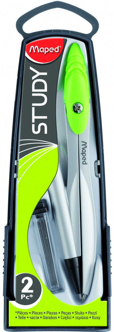 Циркуль металлический STUDY с грифелем 0,5 мм , блистер