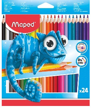 PULSE Цветные карандаши, пластиковые, 24 цвета в картонной коробке с подвесом