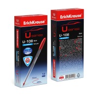 Ручка шариковая ErichKrause® U-108 Classic Stick 1.0, Ultra Glide Technology, цвет чернил красный (в коробке по 12 шт.)