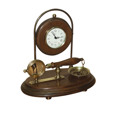 Часы настольные, латунь, размер 23x14x23 см