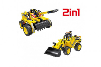 Конструктор 2 в 1 (бульдозер и танк) QiHui Technics 261 деталь