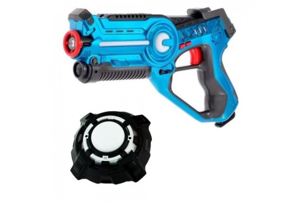 Игровой набор лазертаг для детей "Лазерный пистолет и мишень" на батарейках Wineya W7001U-Blue