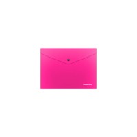 Папка-конверт на кнопке пластиковая ErichKrause® Glossy Neon, полупрозрачная, C6, ассорти (в пакете по 12 шт.)