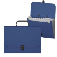 Портфель пластиковый ErichKrause® Matt Classic, с 12 отделениями, A4, синий (в пакете по  1шт.)