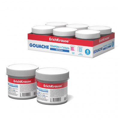 Гуашь ErichKrause® 100мл белила цинковые