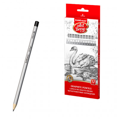 Чернографитные шестигранные карандаши ArtBerry®  2Н, Н, F, HB, В, 2В, 3В, 4В,...