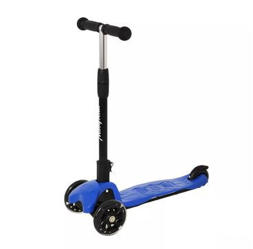 Самокат Moby Kids DISCO, складной, 120 PU со светом, свет и звук на деке, синий