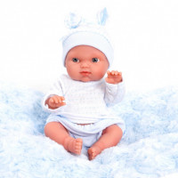 Кукла Пепито мальчик на голубом одеялке, 21см