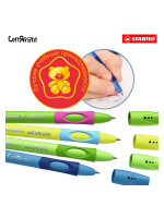 Ручка шариковая Stabilo Leftright для левшей, зеленый+желто-голубой корпус, F, синие чернила, 2 шт