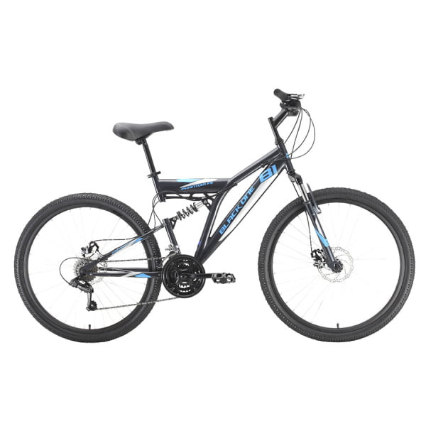 Горный велосипед Black One Phantom FS 26 D серый/голубой/серебристый 2020-2021