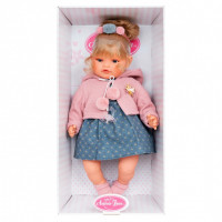 Кукла Пилар в розовом, озвученная (плач), 42 см