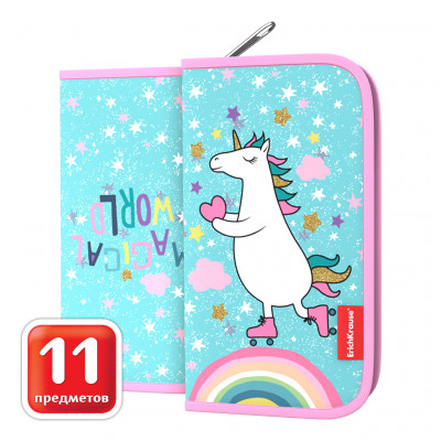Пенал-книжка с наполнением ErichKrause® 110x205x25мм Rainbow Skate