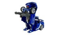 Робот трансформер Полицейский на пульте управления со световым и звуковым управлением,  цвет голубой