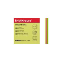 Бумага для заметок с клеевым краем ErichKrause® Neon, 75х75 мм, 100 листов, 4 цвета