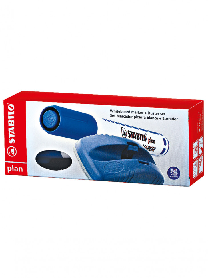 Stabilo Plan 641 Маркер для досок F синий + губка (5,4Х10,7 см)