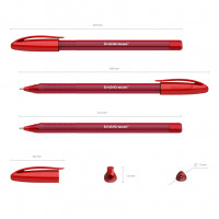 Ручка шариковая ErichKrause® U-108 Original Stick 1.0, Ultra Glide Technology, цвет чернил красный (в коробке по 12 шт.)