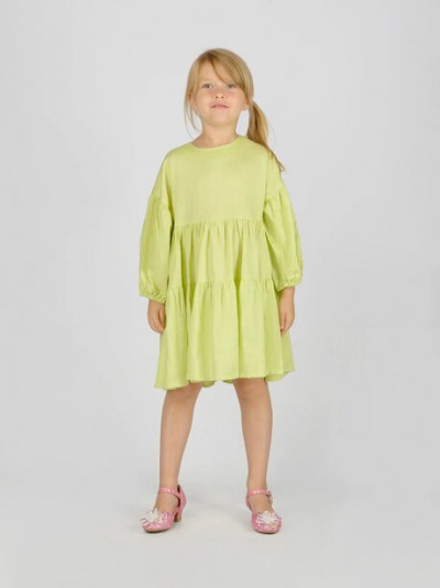 Платье для девочки свободного кроя, лимонный цвет