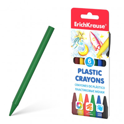 Пластиковые мелки ErichKrause® 6 цветов