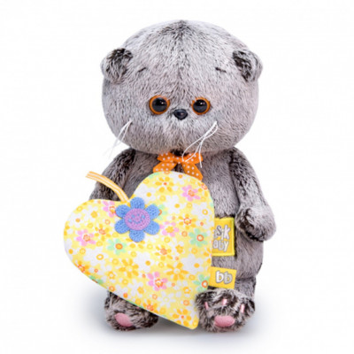 Мягкая игрушка Басик Baby с желтым сердечком, высота 20 см