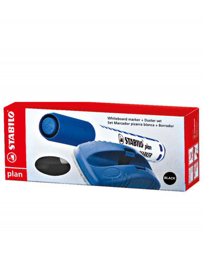 Stabilo Plan 641 Маркер для досок F черный + губка (5,4Х10,7 см)