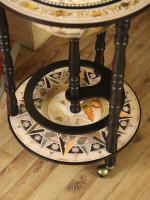 Глобус-бар напольный на колесиках, диаметр 33 см, светлый