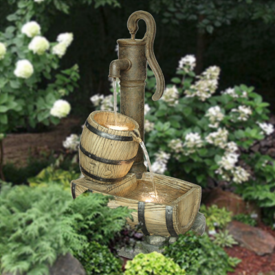 Фонтан декоративный "Бочонок" с подсветкой