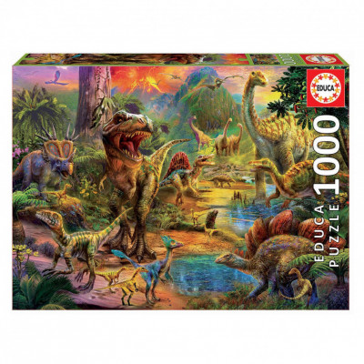 Пазл для детей "Земля динозавров", 1000 деталей