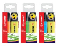 Набор текстовыделителей Stabilo Boss Original 2 цветная упаковка: желтый+зеленый, желтый+оранжевый, желтый+синий, ассорти 2-5 мм, блистер