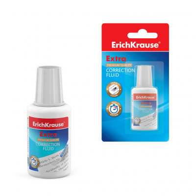Корректирующая жидкость с кисточкой ErichKrause® Extra, 20г (в блистере по 1 ...