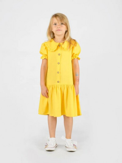 Летнее платье для девочки от 3 до 7 лет, желтый цвет