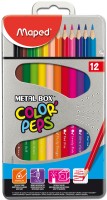 Цветные карандаши 12 цветов в металлической коробке