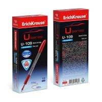 Ручка шариковая ErichKrause® U-109 Classic Stick&Grip 1.0, Ultra Glide Technology, цвет чернил красный (в коробке по 12 шт.)