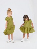 Платье для девочки Сэнди NÖLEBIRD, цвет оливковый