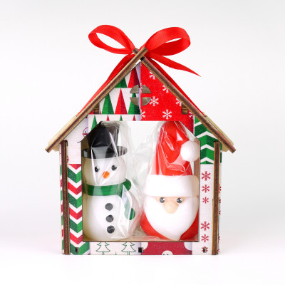 Набор из двух свечей "Санта и снеговик", 2 штуки