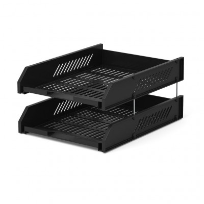 Набор из 2 пластиковых лотков для бумаг на металлических стержнях ErichKrause...