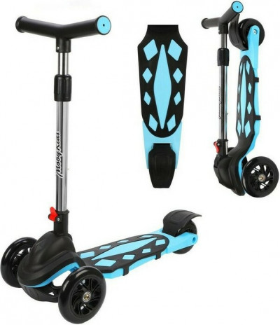 Самокат Moby Kids Dragon, складной, 120 мм PVC, синий